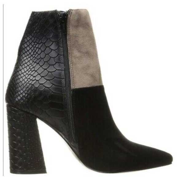 CHINESE LAUNDRY KRISTIN CAVALLARI Santorini Black Multi Color-block Booties sz.8 - Picture 3 of 13